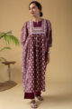 Image for Kusvaa Wkr195 Pravya Cotton Block Print Kurta Pocket Latset