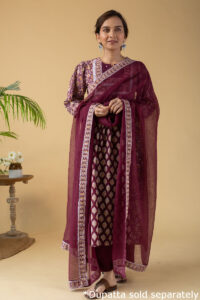 Image for Kusvaa Wkr195 Pravya Cotton Block Print Kurta Side Latset