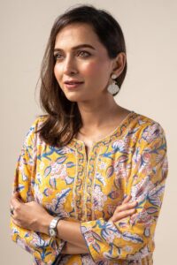 Image for Kusvaa Wkr200 Edha Modal Handblock Print Kurta Featured New