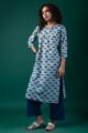 Image for Kusvaa Wkr201 Ekaksha Cotton Handblock Print Kurta Front