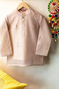 Image for Kusvaa Byw056 Viraaj Chanderi Boys Kurta Closeup