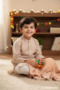 Image for Kusvaa Byw056 Viraaj Chanderi Boys Kurta Model