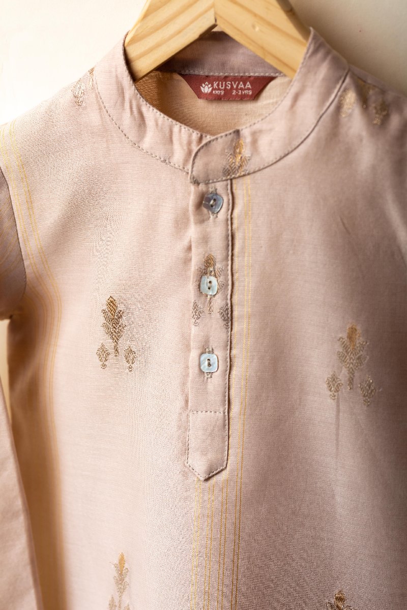 Image for Kusvaa Byw056 Viraaj Chanderi Boys Kurta Side