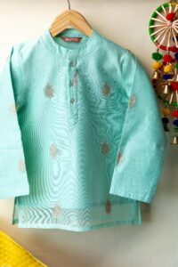 Image for Kusvaa Byw057 Ishu Chanderi Boys Kurta Side