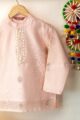Image for Kusvaa Byw058 Hari Chanderi Boy's Kurta Closeup