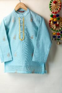 Image for Kusvaa Byw059 Aaniya Chanderi Boys Kurta Featured