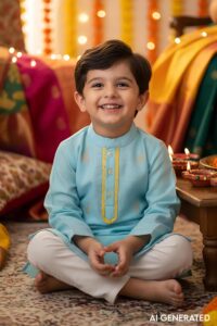 Image for Kusvaa Byw059 Aaniya Chanderi Boys Kurta Model