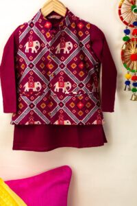 Image for Kusvaa Byw061 Kiran Cotton Boy's Kurta With Jacket Featured