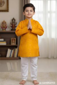 Image for Kusvaa Byw062 Arnav Cotton Boys Kurta With Pant Set Model