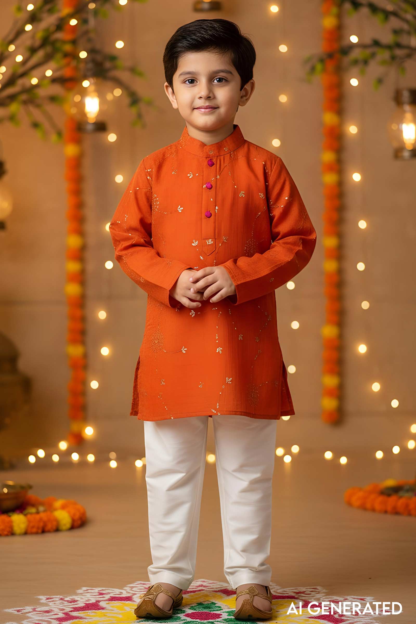 Image for Kusvaa Byw064 Asik Cotton Mulmul Boys Kurta Pant Set Model