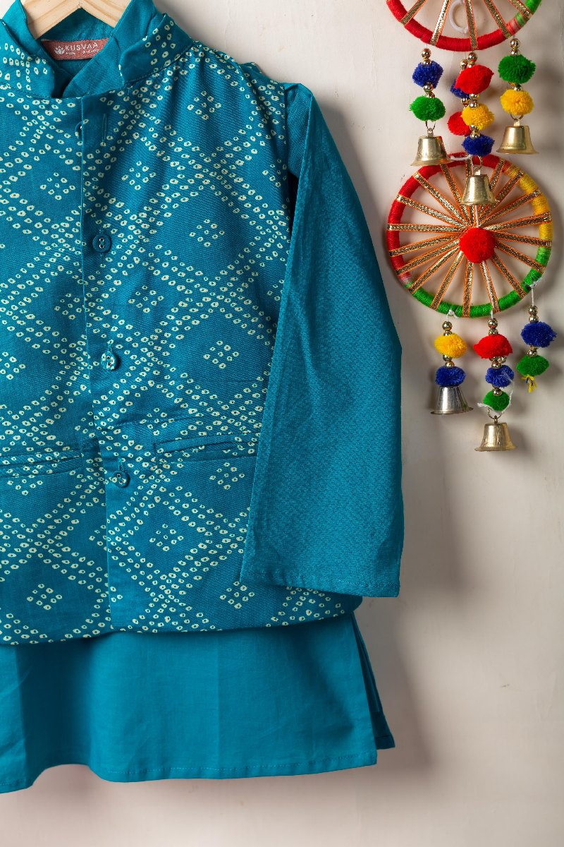 Image for Kusvaa Byw066 Ivaan Cotton Boy's Kurta Jacket Set Front