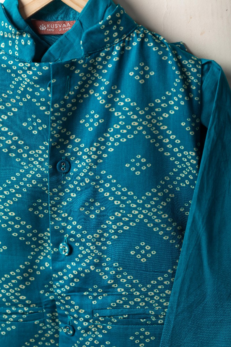 Image for Kusvaa Byw066 Ivaan Cotton Boy's Kurta Jacket Set Side