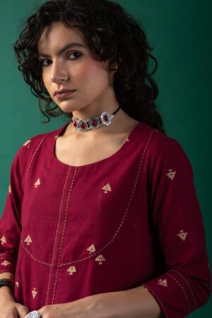 Image for Kusvaa Cood105 Akshata Handloom Cotton Kurta Pant Set Featured