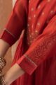 Image for Kusvaa Cood106 Trishira Chanderi Kurta Pant Set Closeup 2