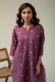 Image for Kusvaa Cood108 Rakhi Handloom Cotton Kurta Pant Set Side New