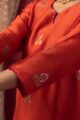 Image for Kusvaa Cood109 Svaksi Chanderi Cotton Kurta Pant Set Closeup 2