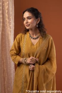 Image for Kusvaa Cood112 Shraya Chanderi Kurta Pant Set Featured