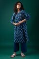 Image for Kusvaa Dr070 Araya Handblock Cotton A Line Dress Front
