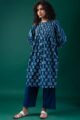 Image for Kusvaa Dr070 Araya Handblock Cotton A Line Dress Sitting
