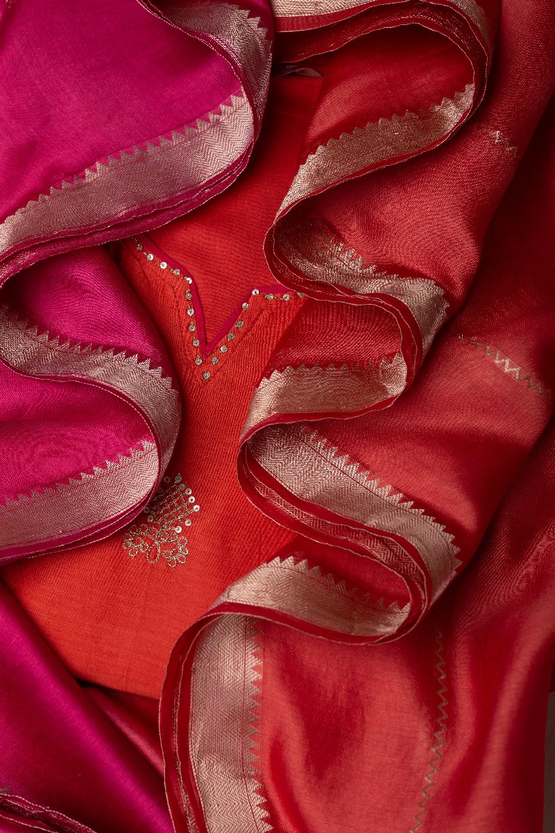 Image for Kusvaa Dup261 Svaksi Moga Silk Dupatta Side
