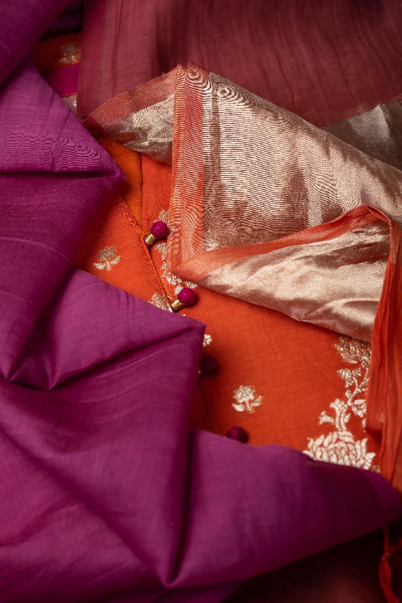 Image for Kusvaa Dup262 Ayuddha Chanderi Dupatta Front New