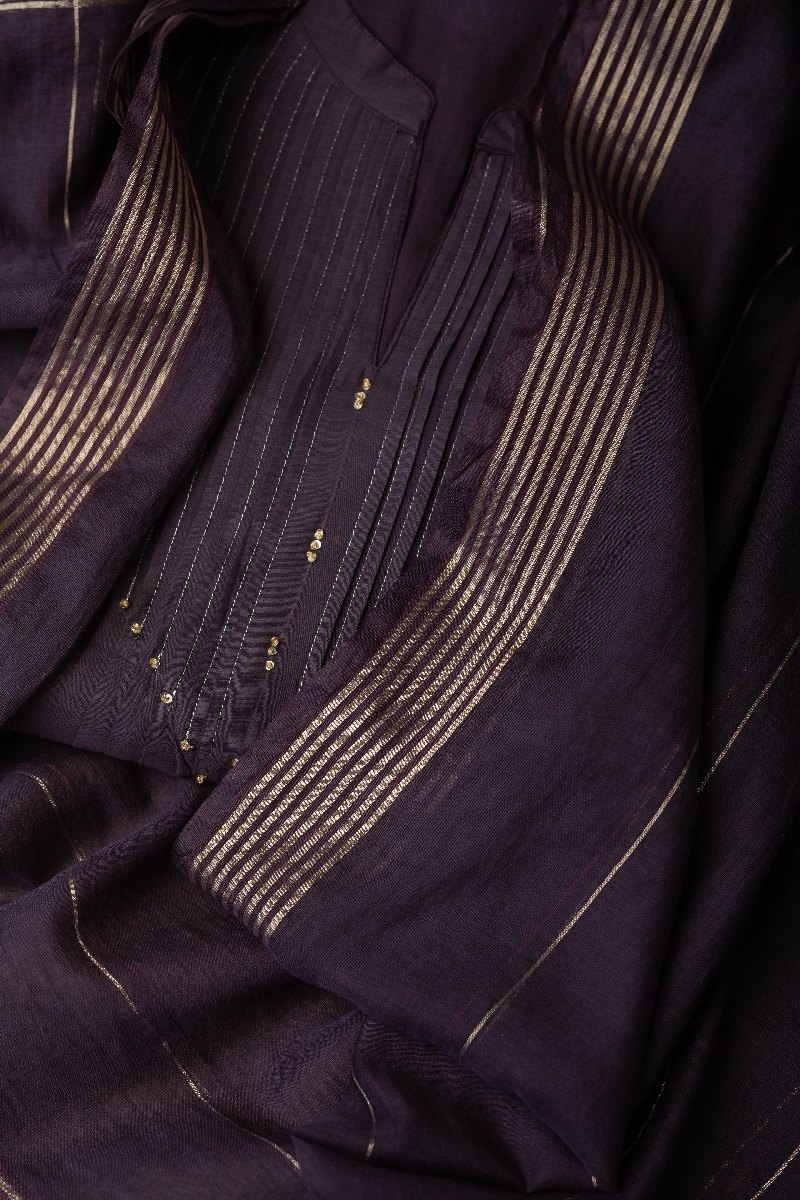 Image for Kusvaa Dup264 Nitya Chanderi Dupatta Side