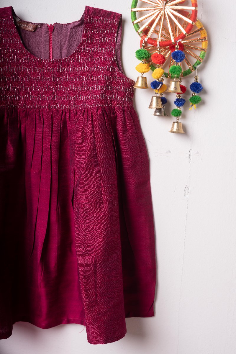 Image for Kusvaa Grw095 Shaarui Silk Girls Frock Front