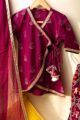 Image for Kusvaa Grw098 Tashya Cotton Girls Kurta Sharara Dupatta Set Side
