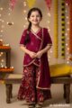 Image for Kusvaa Grw098 Tashya Cotton Girls Kurta Sharara Dupatta Sets Model