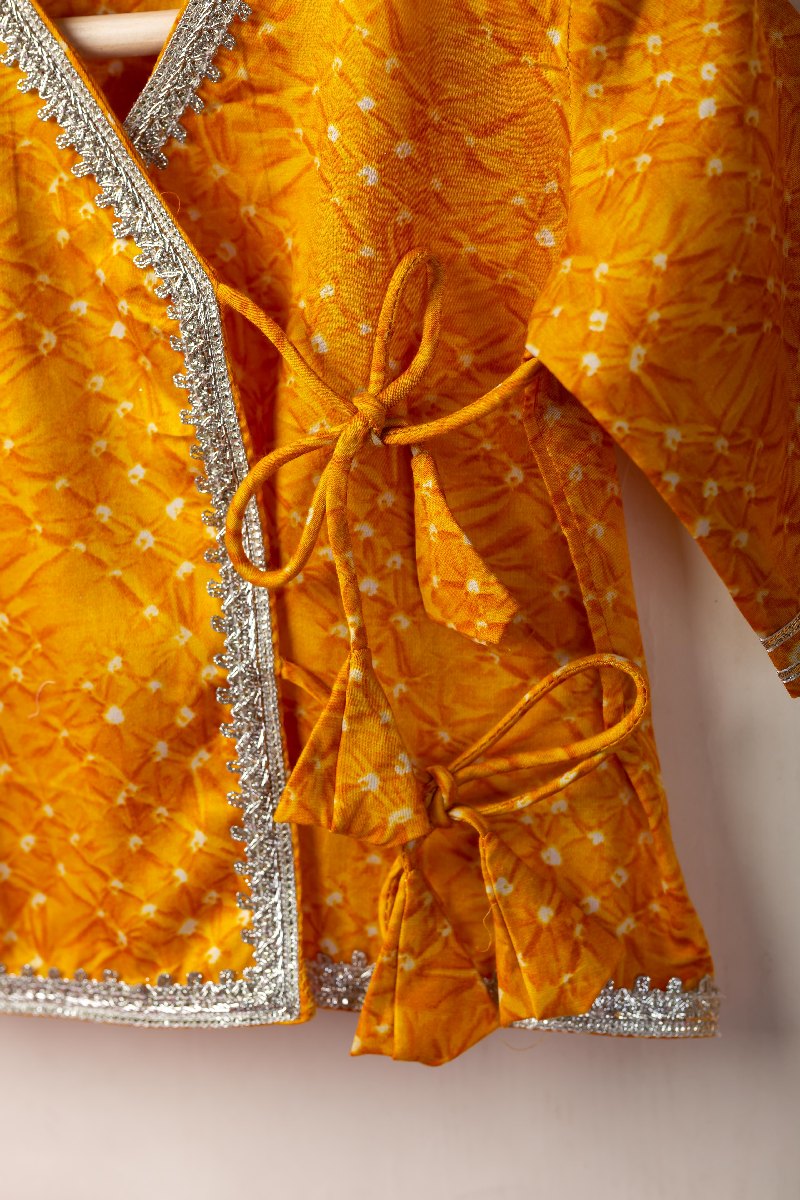 Image for Kusvaa Grw099 Kanvi Cotton Girls Top Lehenga Dupatta Set Sitting