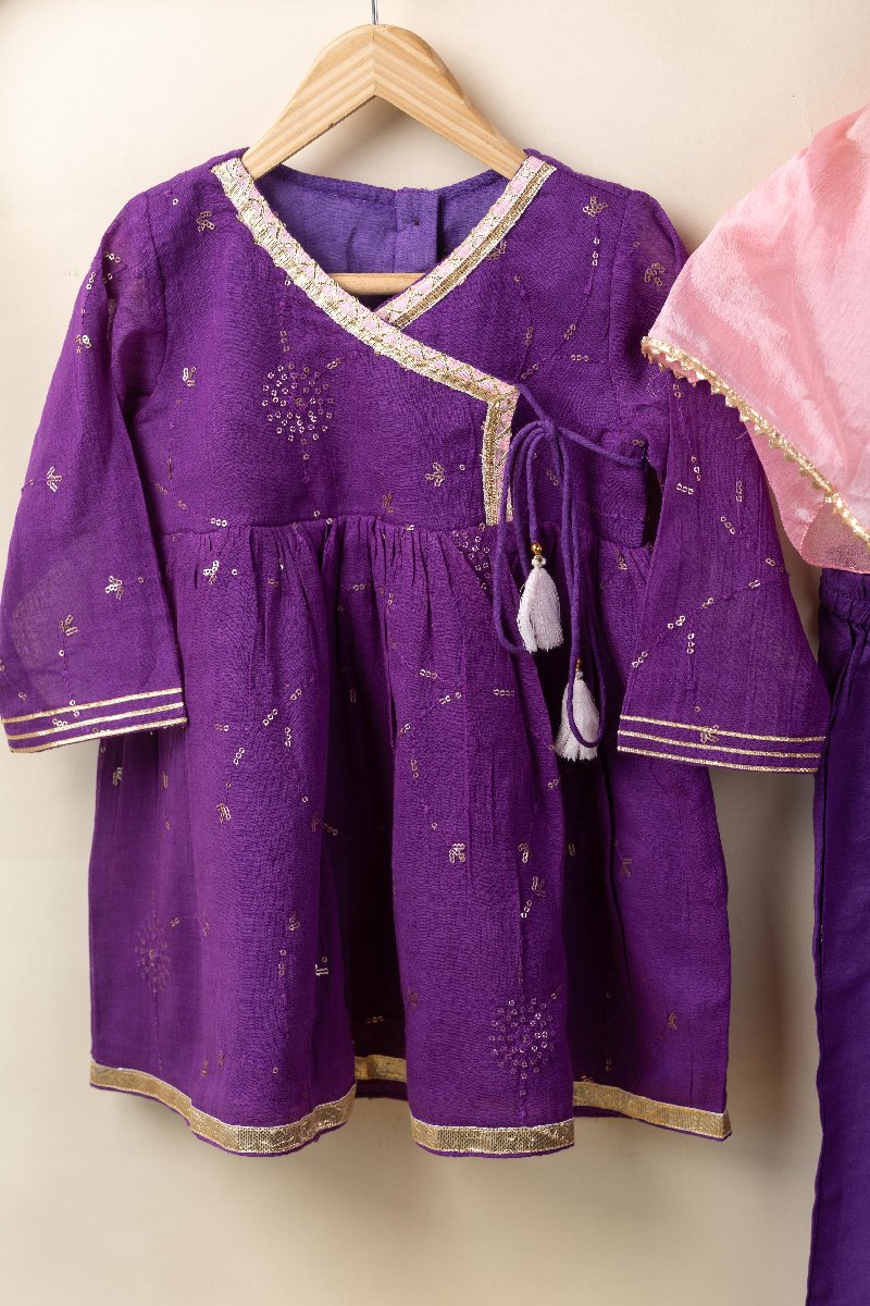 Image for Kusvaa Grw100 Shritika Cotton Mulmul Girls Complete Suit Set Back