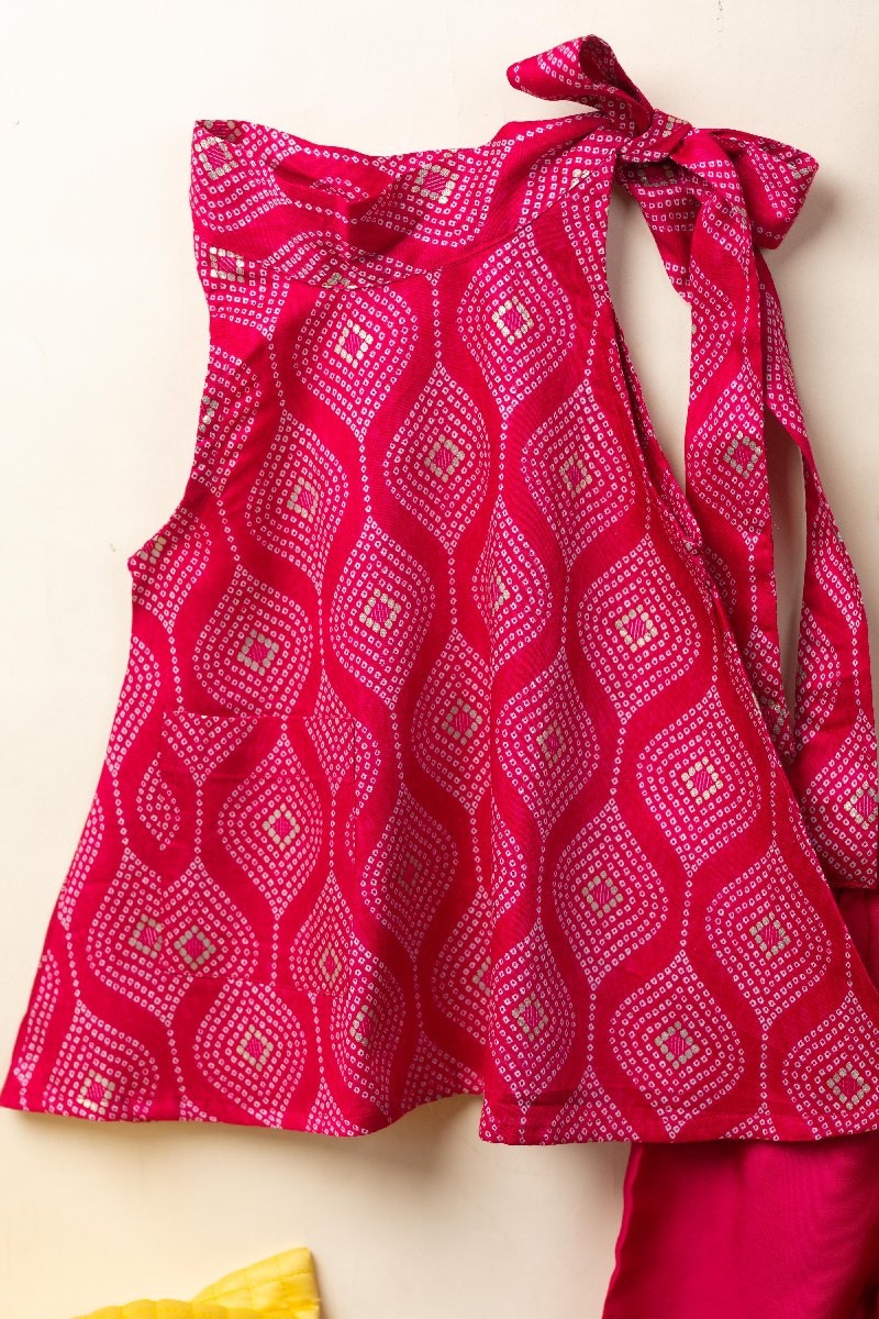 Image for Kusvaa Grw105 Shivayana Cotton Girls Kurta Pant Dupatta Set Sleeves