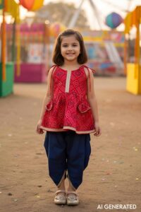 Image for Kusvaa Grw106 Diva Cotton Girls Kurta Pant Dupatta Set Model