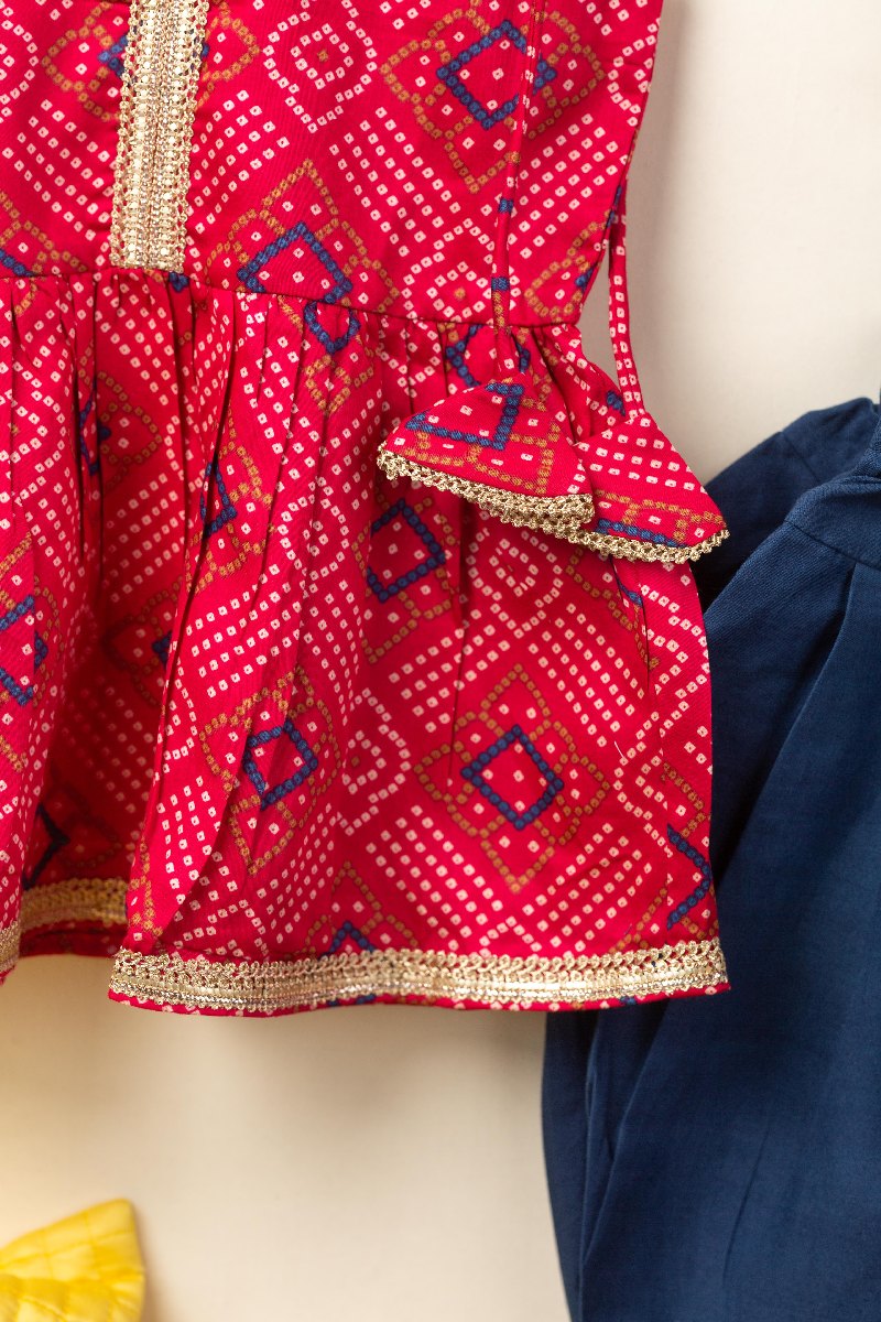 Image for Kusvaa Grw106 Diva Cotton Girls Kurta Pant Dupatta Set Side