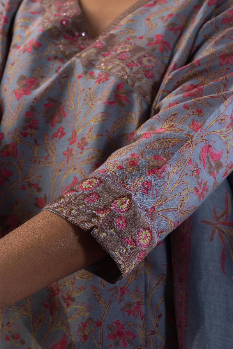 Image for Kusvaa Kds022 Shriva Chanderi Kurta With Dupatta Set Pocket