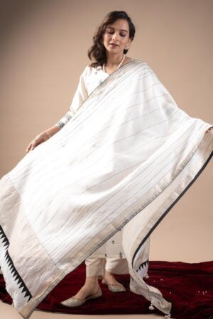 Image for Kusvaa Kds023 Vanshu Tussar Silk Kurta Dupatta Set Neck