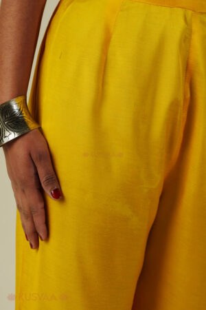 Image for Kusvaa Pnt012 Mukta Muslin Pant Yellow Closeup