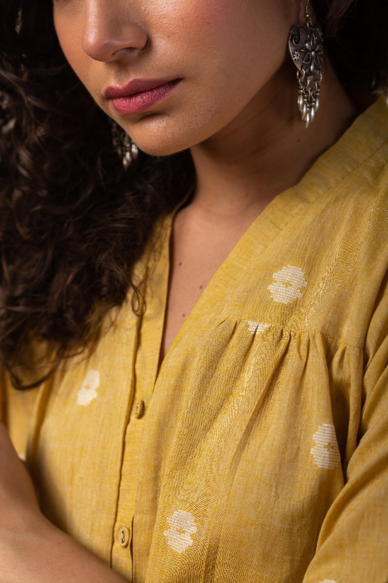 Image for Kusvaa Shk057 Sanal Handloom Cotton Short Kurti Side