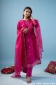 Image for Kusvaa Wkr214 Aarna Chanderi Jamdaai Kurta Closeup 3