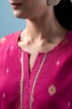 Image for Kusvaa Wkr214 Aarna Chanderi Jamdaai Kurta Closeup