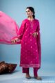 Image for Kusvaa Wkr214 Aarna Chanderi Jamdaai Kurta Side