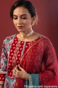 Image for Kusvaa Wkr216 Aradia Cotton Handblock Print Kurta Featured