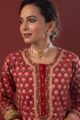 Image for Kusvaa Wkr217 Anvitha Cotton Handblock Print Kurta Closeup 4