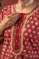 Image for Kusvaa Wkr217 Anvitha Cotton Handblock Print Kurta Closeup