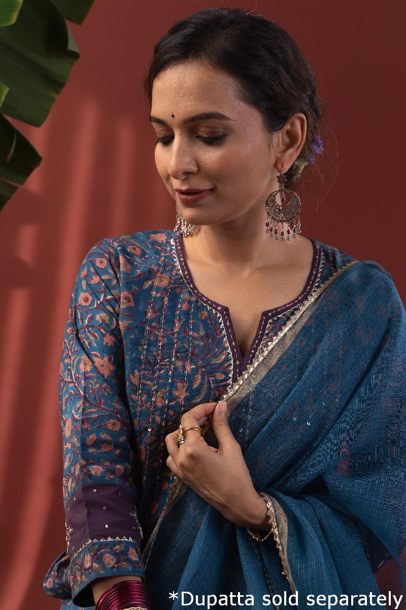 Image for Kusvaa Wkr218 Yukta Cotton Handblock Print Kurta Featured
