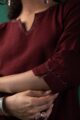Image for Kusvaa Wkr219 Kriti Handloom Cotton Kurta Closeup 2