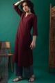 Image for Kusvaa Wkr219 Kriti Handloom Cotton Kurta Side