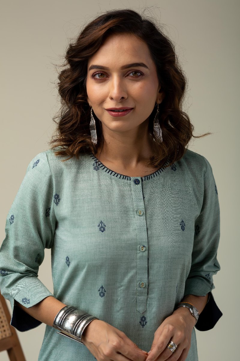 Image for Kusvaa Wkr220 Shaisa Handloom Cotton Kurta Featured