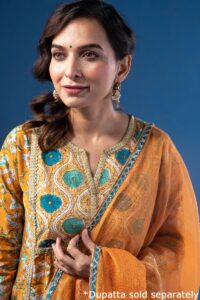 Image for Kusvaa Wkr221 Eidha Cotton Handblock Print Kurta Featured