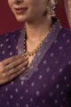 Image for Kusvaa Wkr222 Sia Chanderi Straight Fit Kurta Closeup